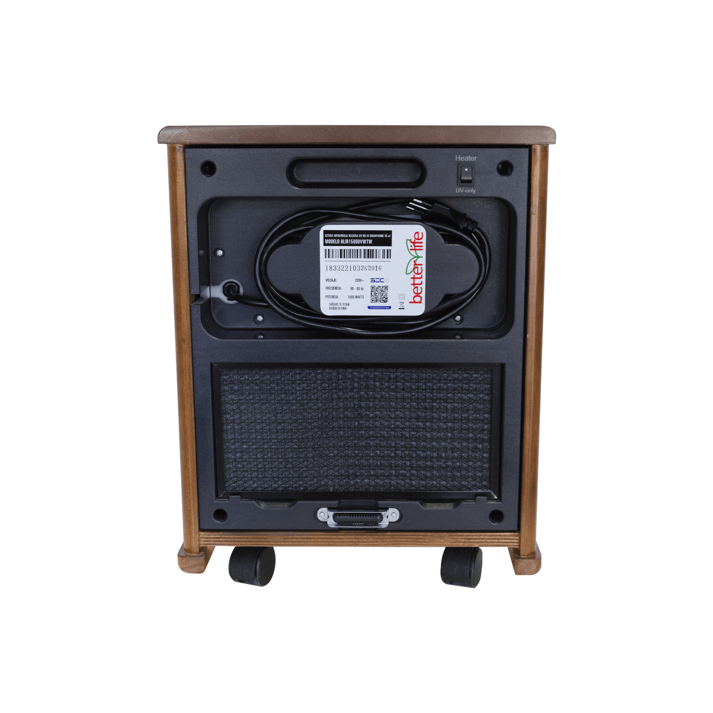 Producto de Venta de Bodega - Open Box - Estufa Infrarroja Madera UV 70 m² betterlife BLIR1500UVWTW image 10