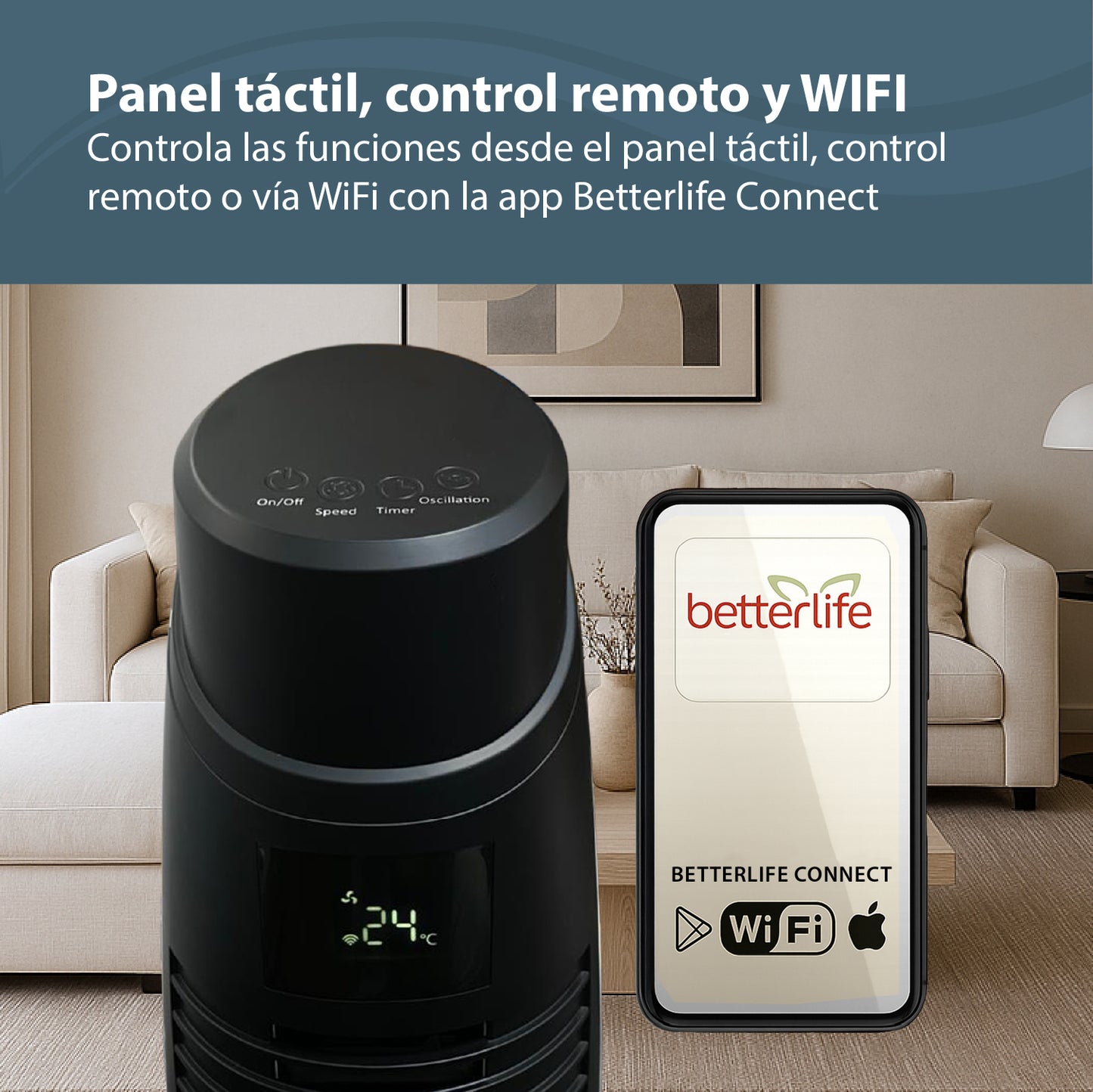 Ventilador Torre Turbina WIFI