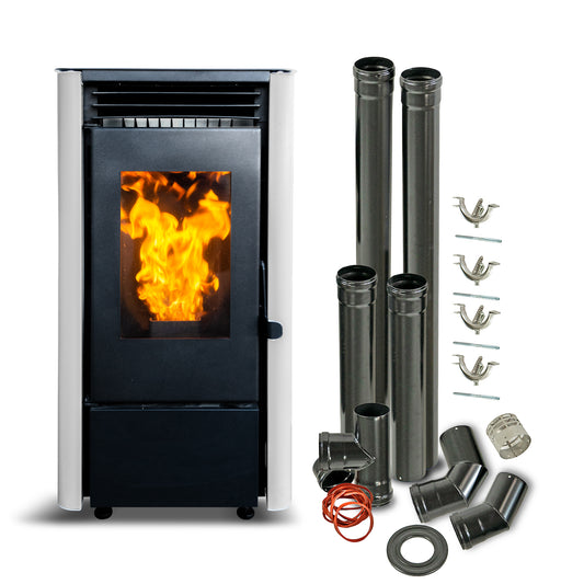 Estufa Pellet 9,5 Kw 160 M2 Wifi + Kit De Instalación image 0