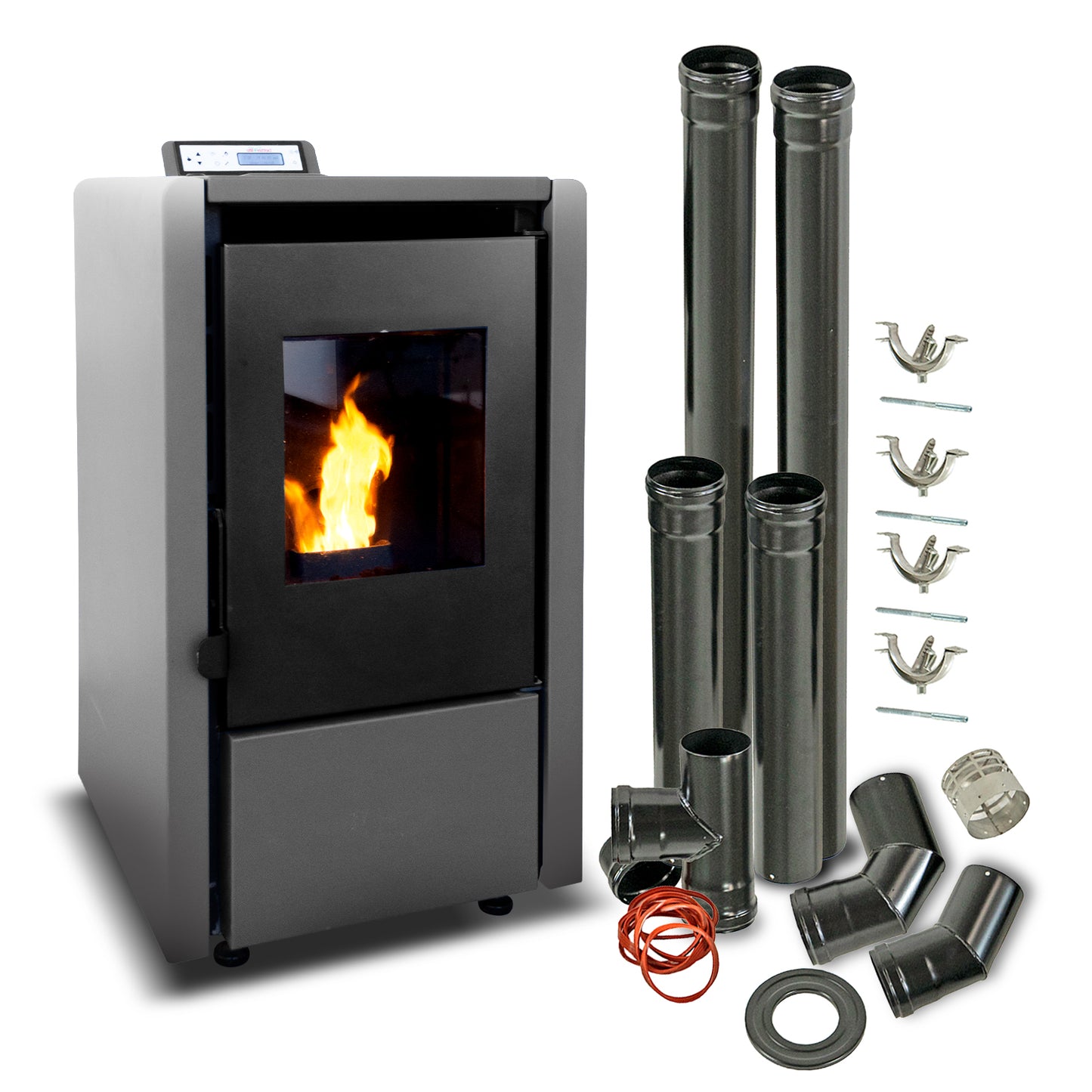 Estufa Pellet 6,2 Kw 100 M2 Wifi + Kit De Instalación image 0