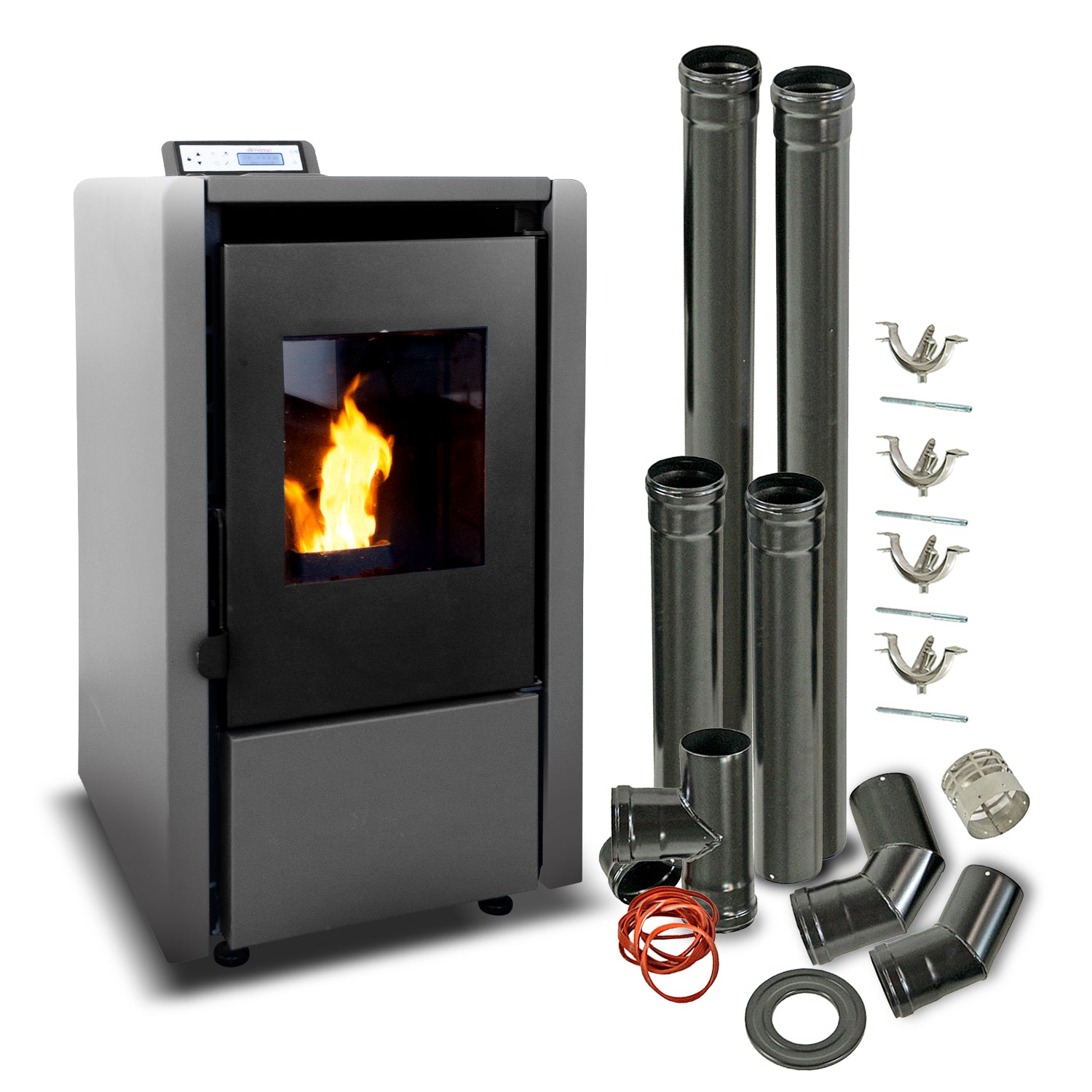 Estufa Pellet 6,2 Kw 100 M2 Wifi + Kit De Instalación image 0