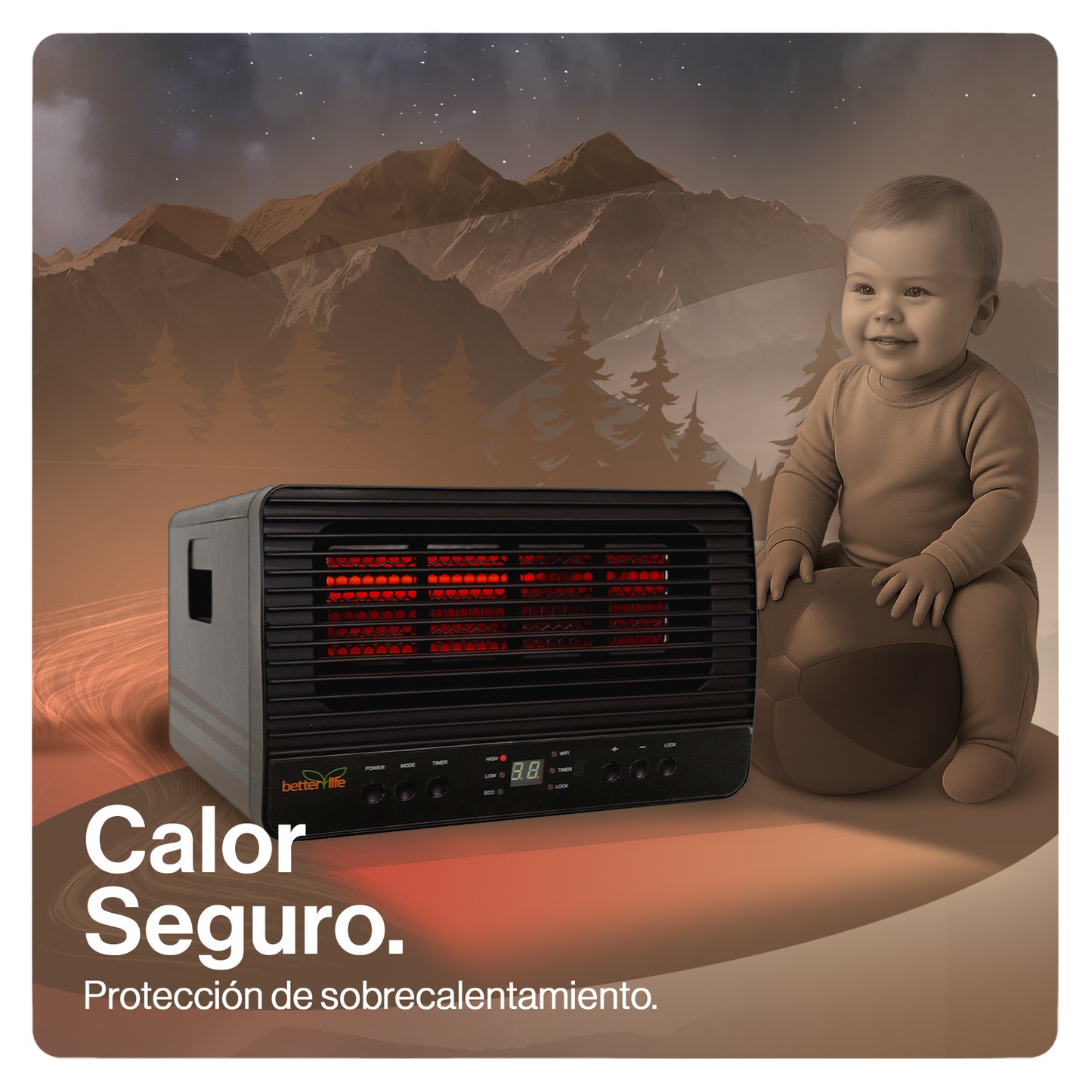 Producto de Venta de Bodega - Open Box - Estufa Infrarroja 45 m2 betterlife BLIR1500CW image 2