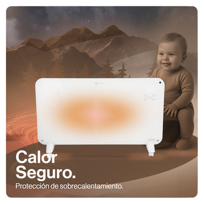 Calefactor Eléctrico Mural De Cristal 2000W WiFi image 3