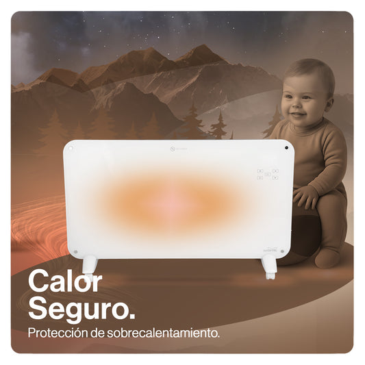 Calefactor Eléctrico Mural De Cristal 2000W WiFi image 3