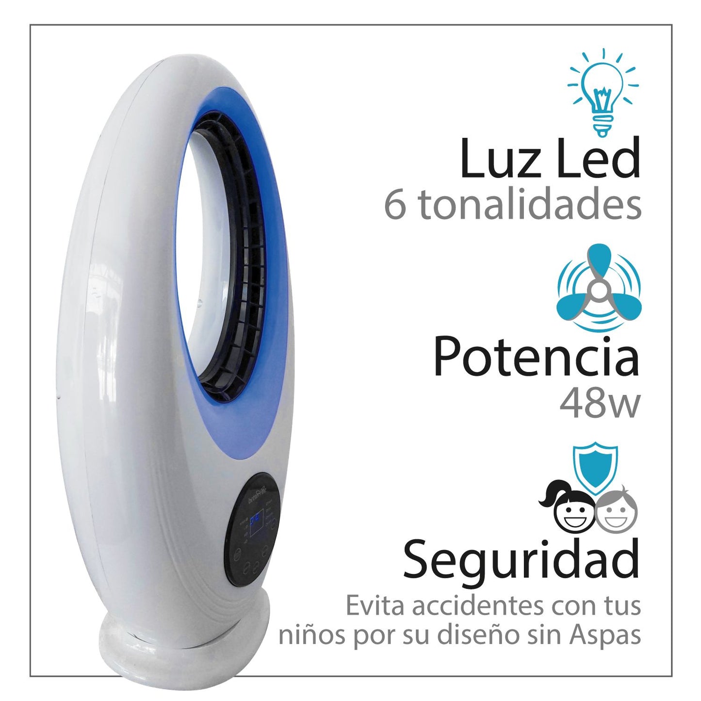 Ventilador sin Aspas con Luz LED BLBL48L image 1