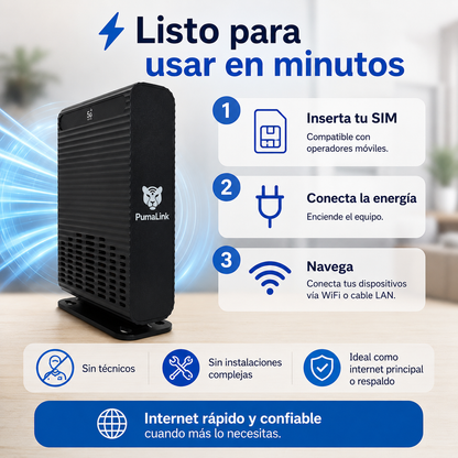 Router 5G Pumalink PL5G2S100 WiFi Con Ranura SIM 3G/4G/5G