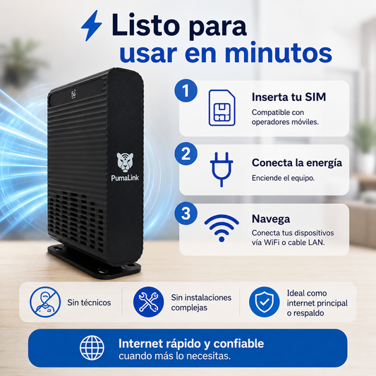 Router 5G Pumalink PL5G2S100 WiFi Con Ranura SIM 3G/4G/5G