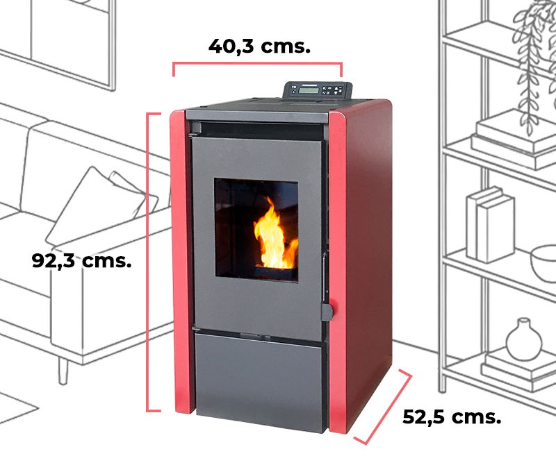 Estufa Pellet 6,2 KW 100 m2 WiFi (Burdeo)