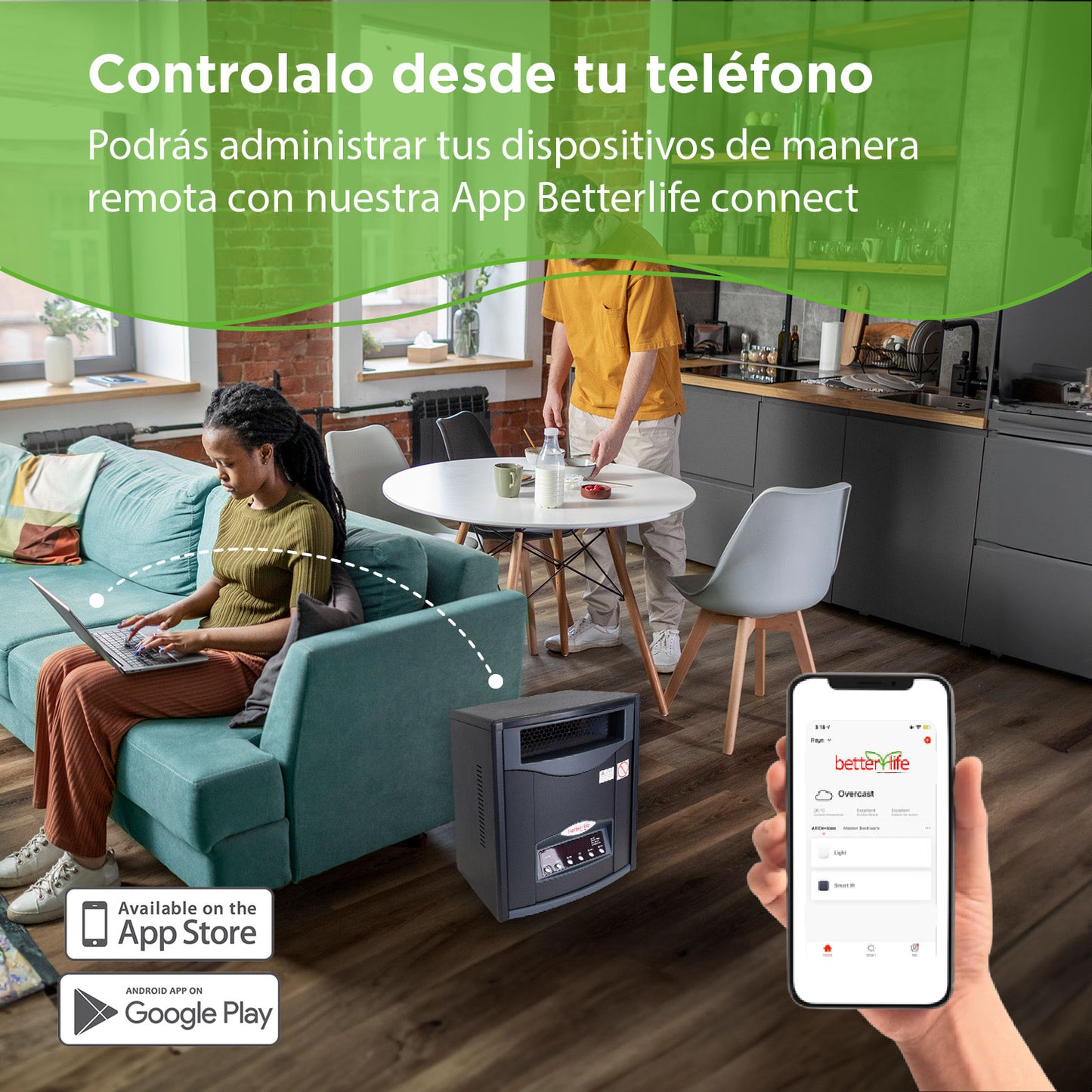 Estufa Eléctrica Infrarroja UV 70 m2 WiFi image 3