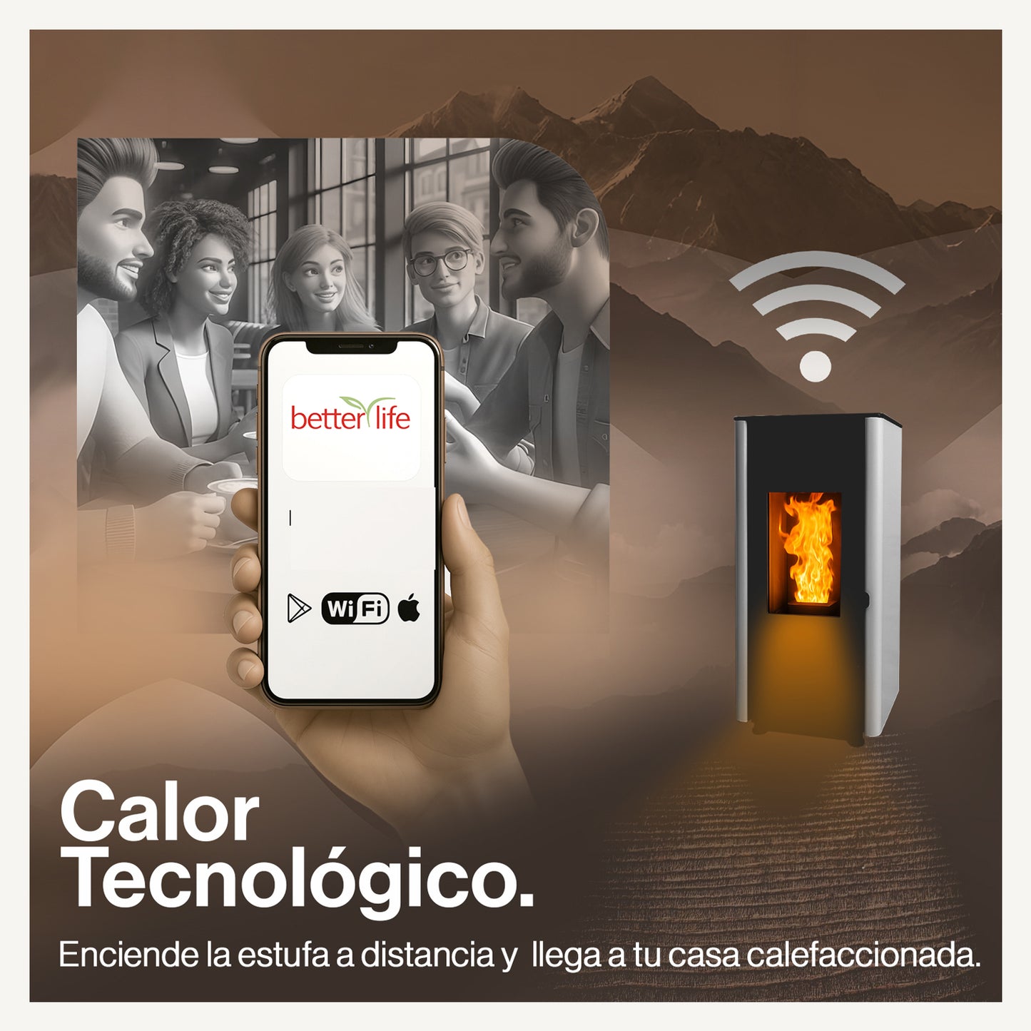 Estufa Pellet 9,5 KW 160 m2 WiFi image 4