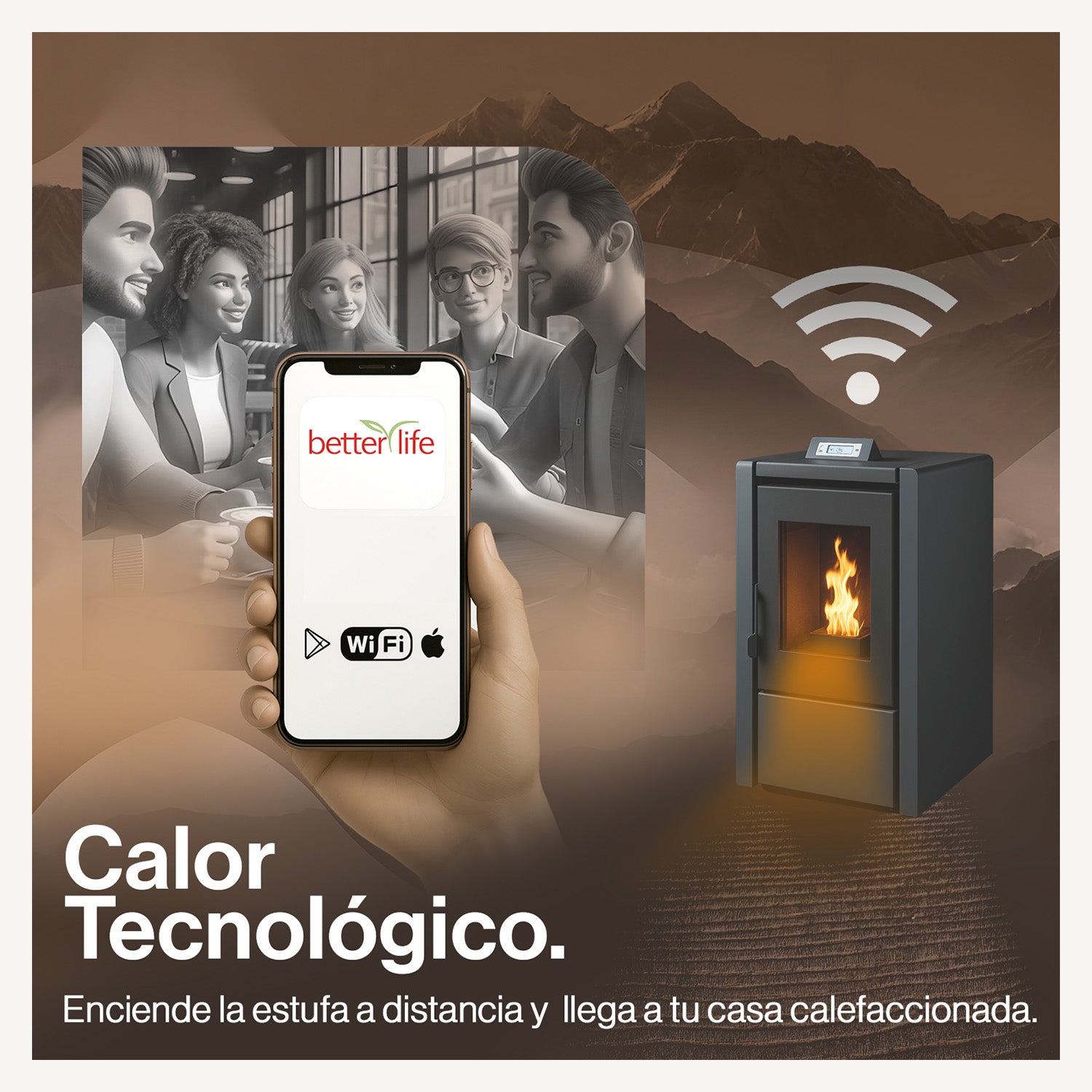 Estufa Pellet 6,2 Kw 100 M2 Wifi + Kit De Instalación image 4