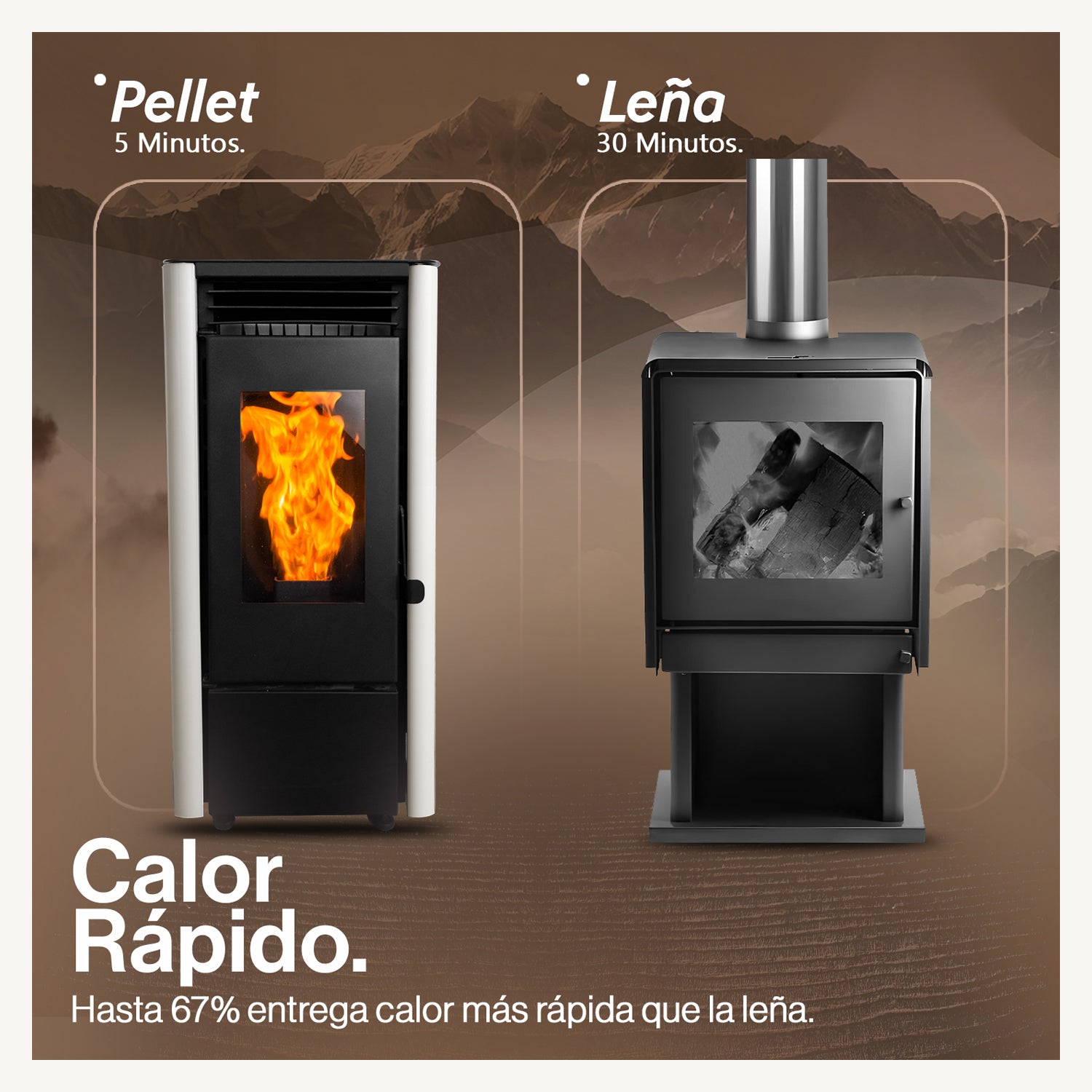 Estufa Pellet 9,5 KW 160 m2 WiFi image 2