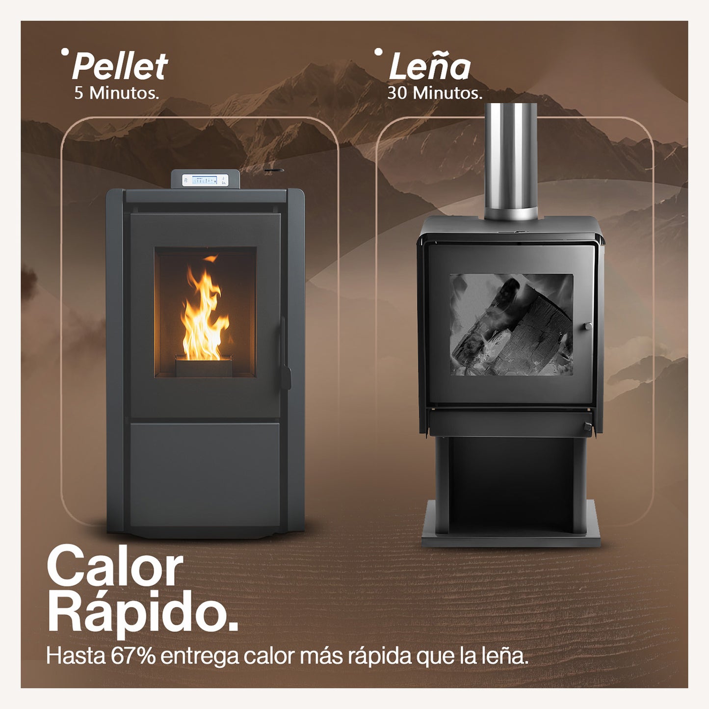 Estufa Pellet 6,2 KW 100 m2 WiFi image 2