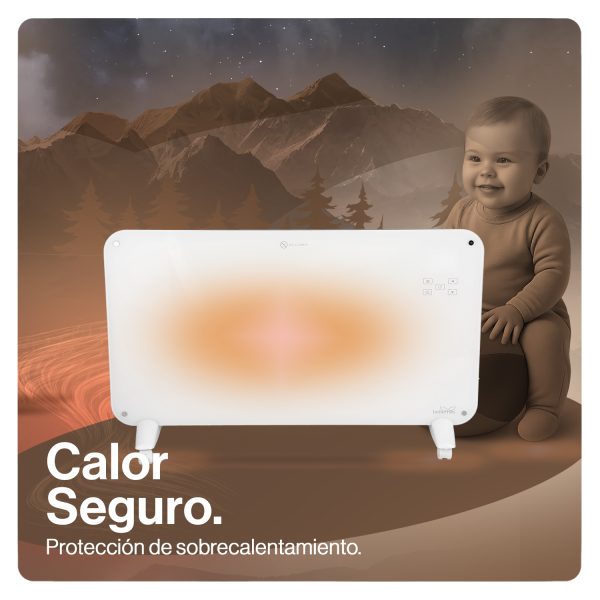 Calefactor Eléctrico Mural De Cristal 2000W WiFi - Imagen 4
