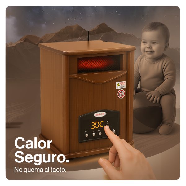 Estufa Eléctrica Infrarroja Madera UV 70 m2 WiFi - Imagen 3
