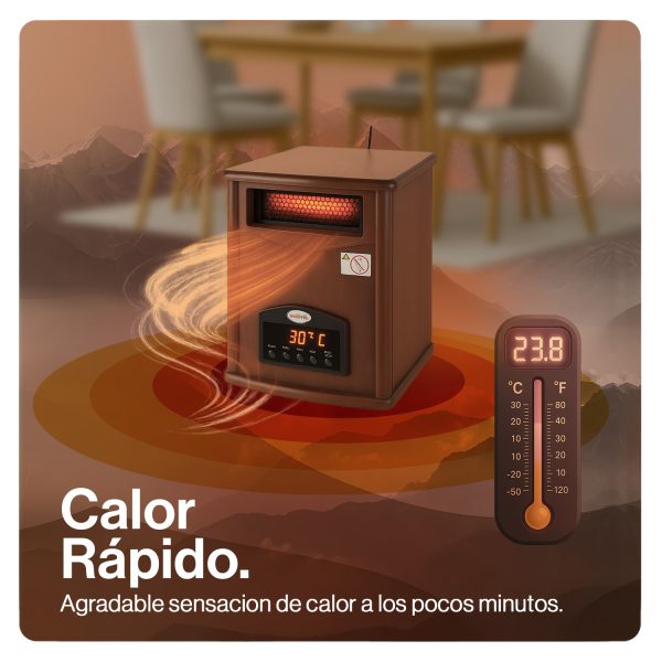 Estufa Eléctrica Infrarroja Madera UV 70 m2 WiFi - Imagen 4