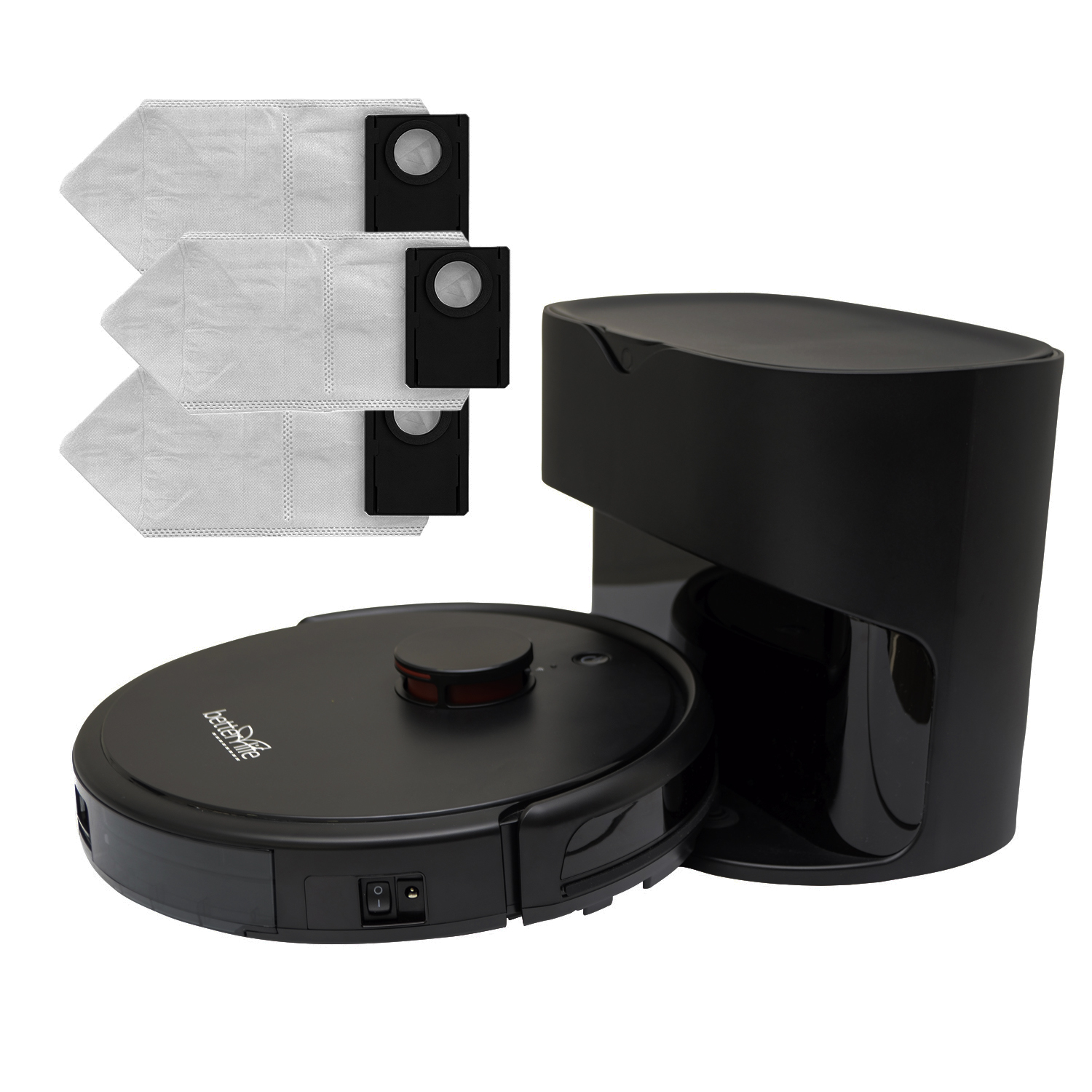 Robot Laser Aspiradora y Mopa + Base Colector de Basura + 3 Bolsas Polvo