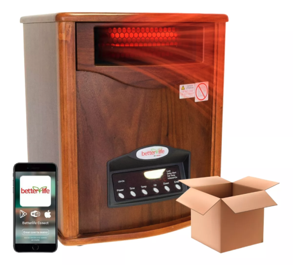 Producto de Venta de Bodega - Open Box - Estufa Infrarroja Madera UV 70 m² betterlife BLIR1500UVWTW